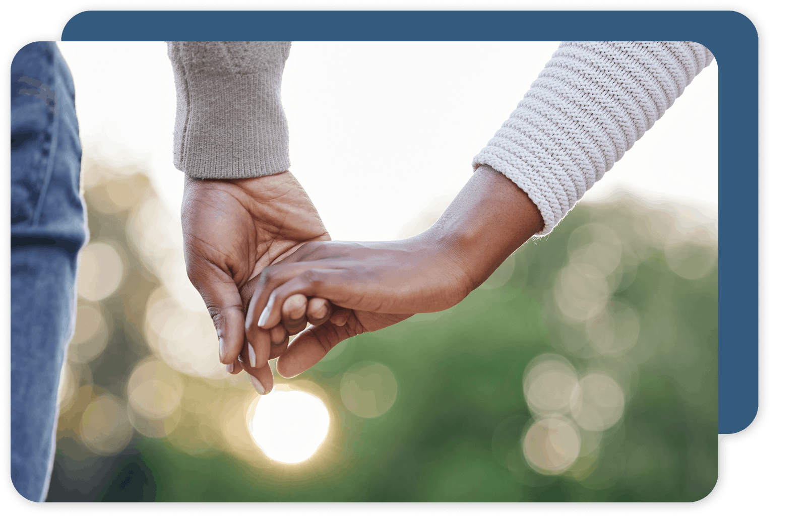 Couple holding hands